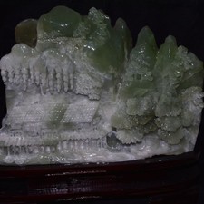 16.lb 12“Natural Crystal Multicolor Xiuyu Hand Carved Exquisite Landscape statue
