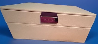 Set Of 2 Jewelry Stacker Trays By LC Designs 1 W/Divided Sections & 1 Open Tray