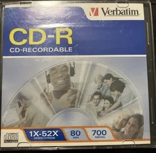 Verbatim CD-R 700MB 52X 1-Pack Jewel Case 94776 New Sealed