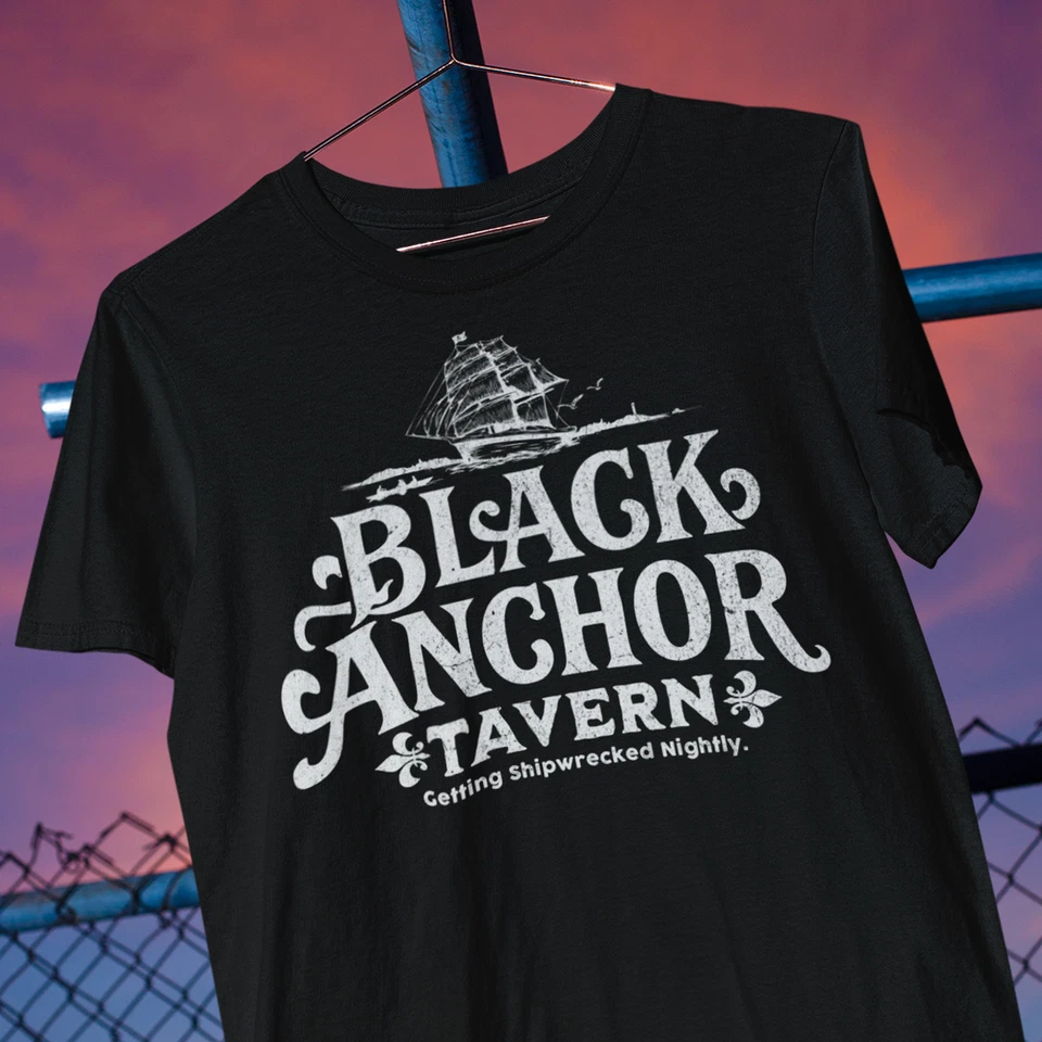 Black Anchor Tavern T-shirt, Beer & Bar Lovers Gift, Nautical Themed Dive Bar - Image 2 of 4