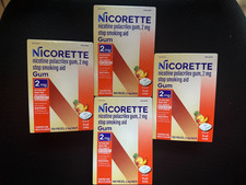 4 Packs - Nicorette Gum 2mg Fruit Chill Flavor - 100 Pieces Each Exp. 2028