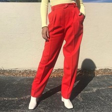 Vintage Escada  Margaret  Lev 100 Linen Red Trousers Pants size EU 36 or US 6