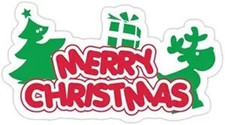 Merry Christmas Sticker Decals for Cup, Laptop, Car Bumper, Window, Wall - 7 C
