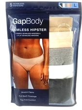 GapBody Women's 5-Pack Seamless Hipster Size Large Gap Ladies Underwear Panties