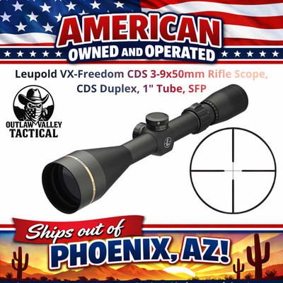 Leupold VX-Freedom CDS 3-9x50mm Rifle Scope, CDS Duplex, 1'' Tube, SFP