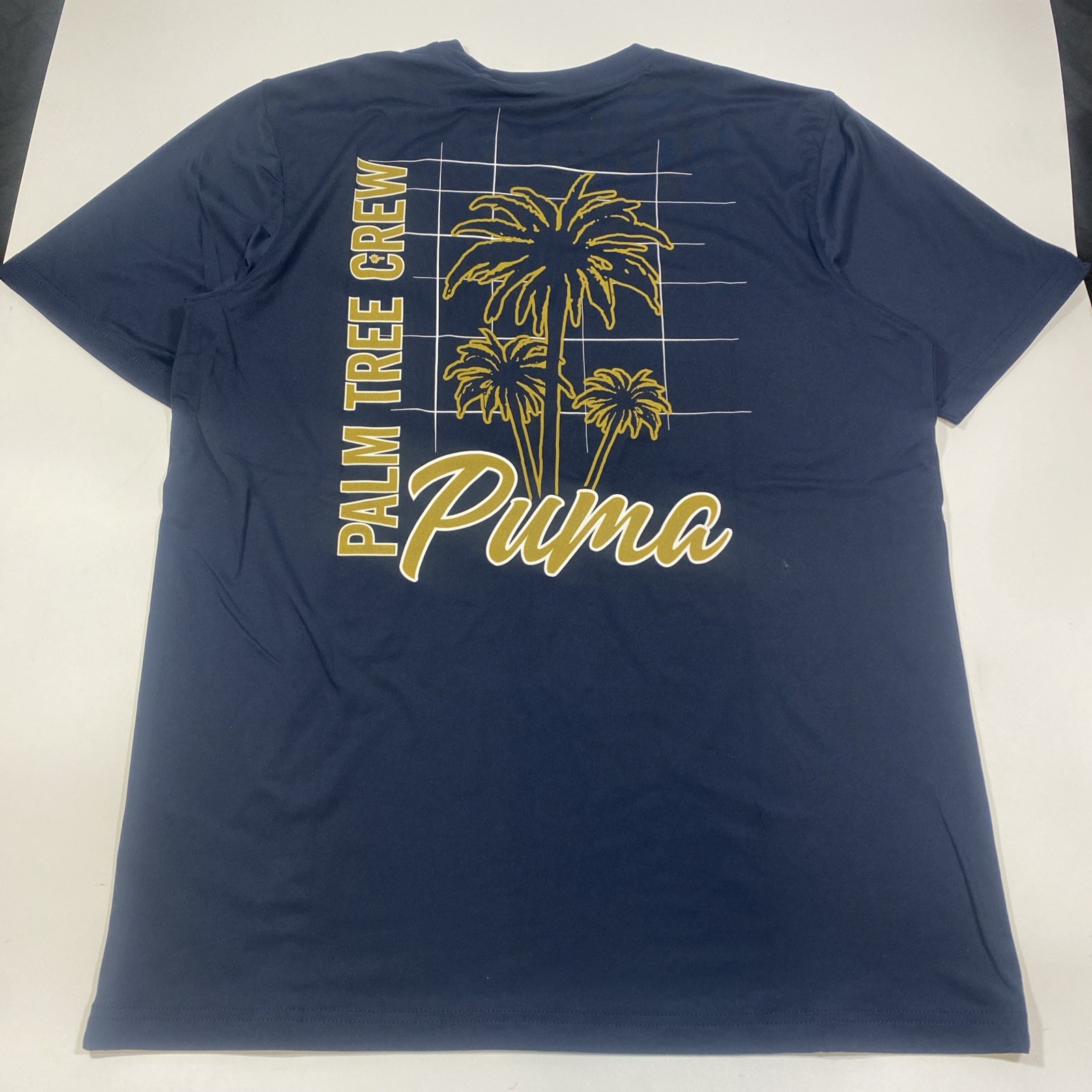 Puma x PTC Palm Tree Crew Golf Tee Shirt Navy Blue Mens Size M Medium 536877 02