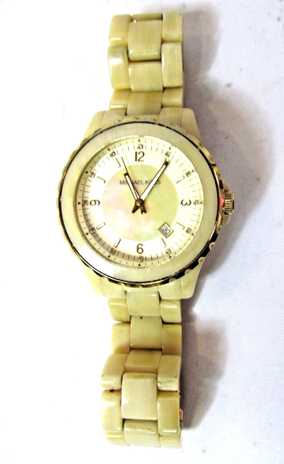 Orologio donna Michael Kors finto corno acrilico MK5299 MK 5299 data BATTERIA NUOVA