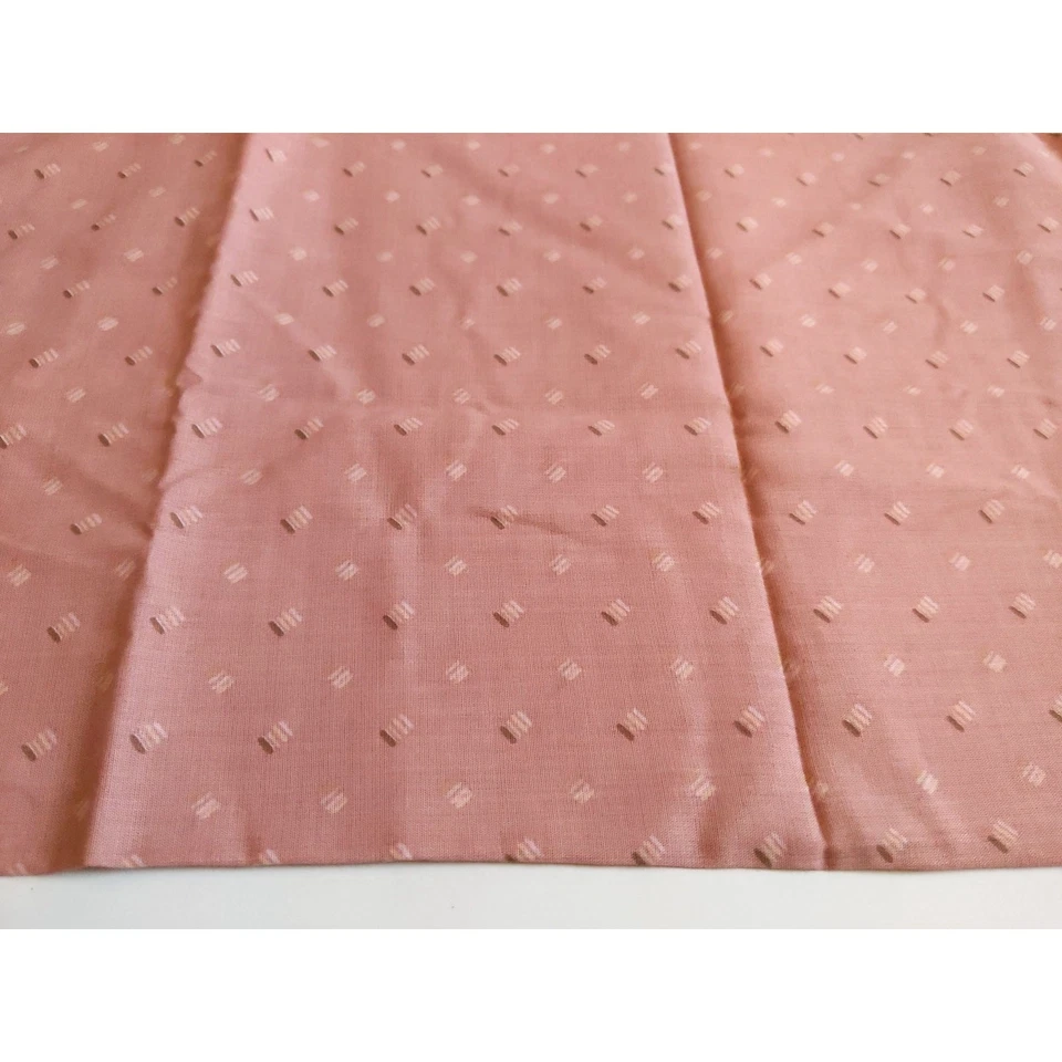 3/4 yd Pink Geometric Pattern Linen Fabric, White/Brown, Vintage UCC Chetley - Image 3 of 4