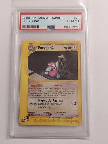 PSA 10 Pokemon Aquapolis Rare Porygon2 28/147 GEM MINT Condition!!