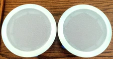6.5" PQN® Marine 2-Way In-Wall/In-Ceiling Speakers Pr. IP65 Waterproof, 8" frame