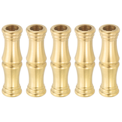 Lamp Solid Brass Spindle, 5Pcs M10 Fine Threaded Turned Brass Spindle,15.5mm OD.