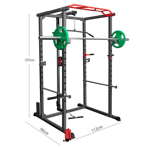 Power Rack Cage Lat Pull Down Dip Bar Bench Press Squats Home Gym - Picture 4 of 4