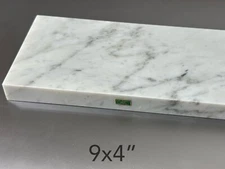 9"x4"x¾" Undrilled Solid Italian Carrara White Marble Block Base Tile Trophy