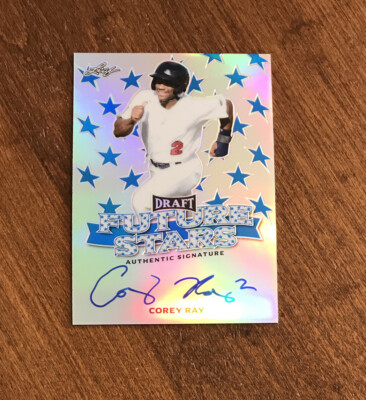 Corey Ray 2016 Leaf Draft Future Stars Blue Auto FS-CR2 Milwaukee Brewers 5/20