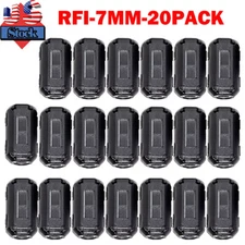 20X 7mm Ferrite Beads Clip-on Ring Core RFI EMI Noise Filter Clamp Choke Coils