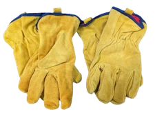 Lined 100% Split Cowhide Leather Gloves Driving, Construction, Farming XL 2 Pack