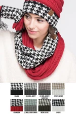 Jinscloset CC Exclusive Soft Chunky Pullover Knitted Houndtooth Infinity Scarf