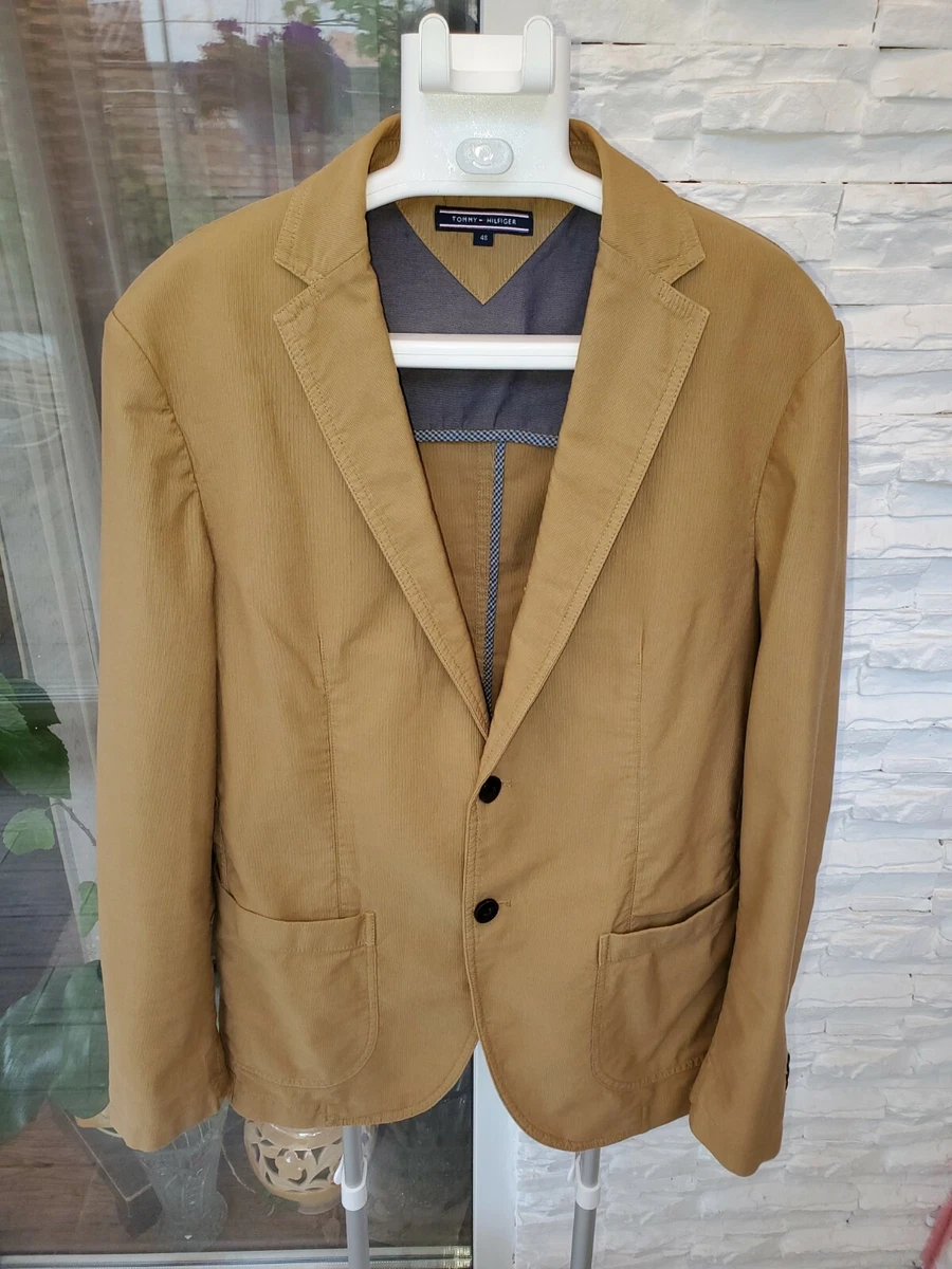 Mens TOMMY HILFIGER Blazer Coat Jacket Corduroy Brown Size 48 eBay