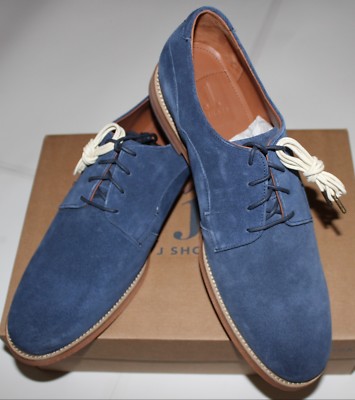 J SHOES MEN'S INDI PEACOAT BLUE SUEDE OXFORD SHOES