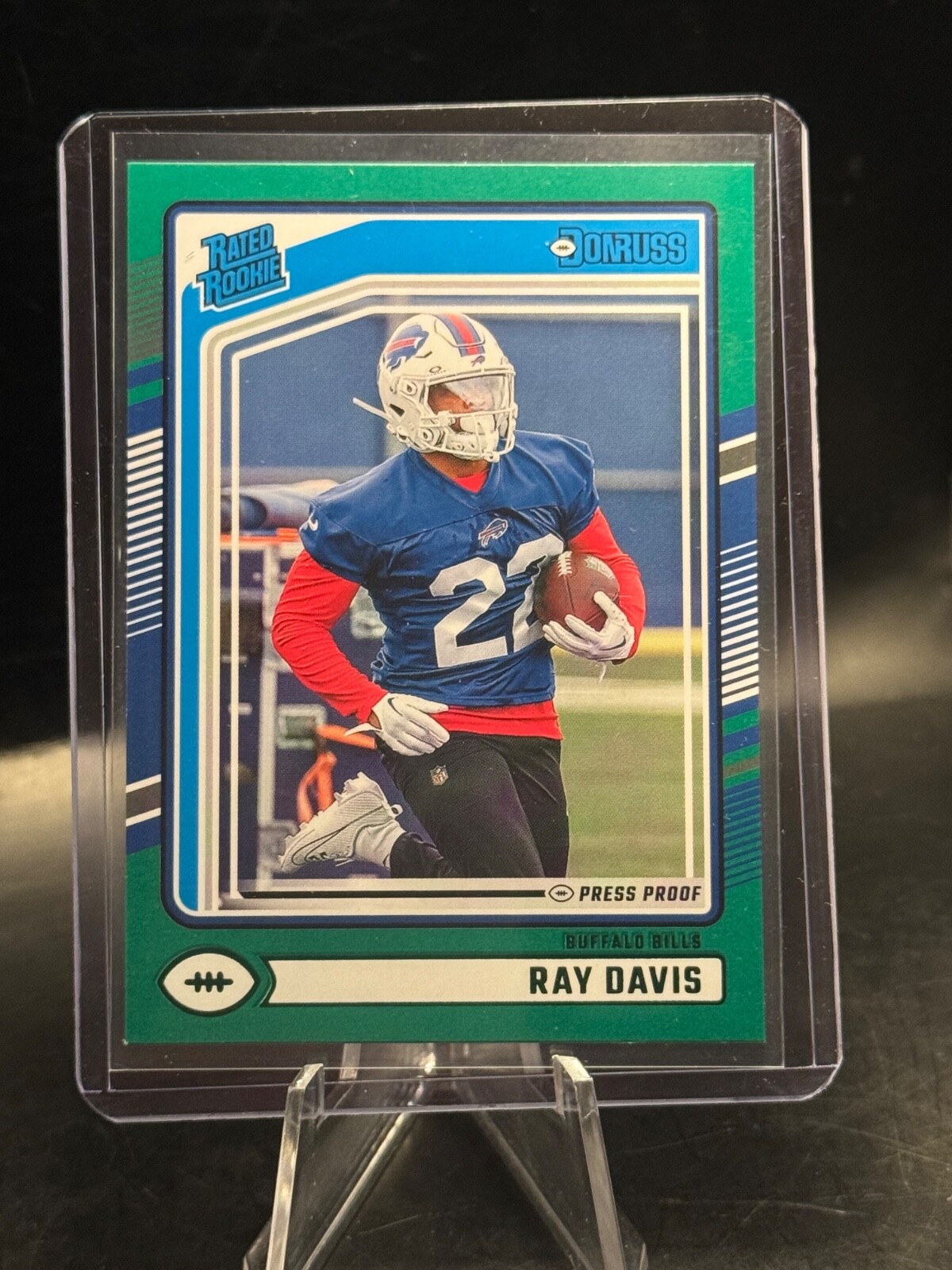 2024 Panini Donruss - Rated Rookie Ray Davis #316 Green Press Proof (RC)