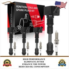 4 Ignition Coils & Iridium Spark Plugs Kit For Volvo V60 2015-2020 2.0L