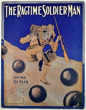 The Ragtime Soldier Man 1912 Antique Sheet Music Autographed By Irving Berlin