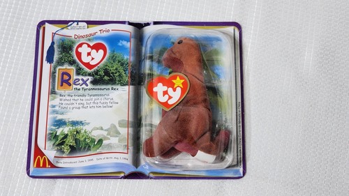TY McDonald's Dinosaur Trio Beanie Babies Set of 3 – Rex Bronty Steg (1995) NIB - Picture 14 of 19