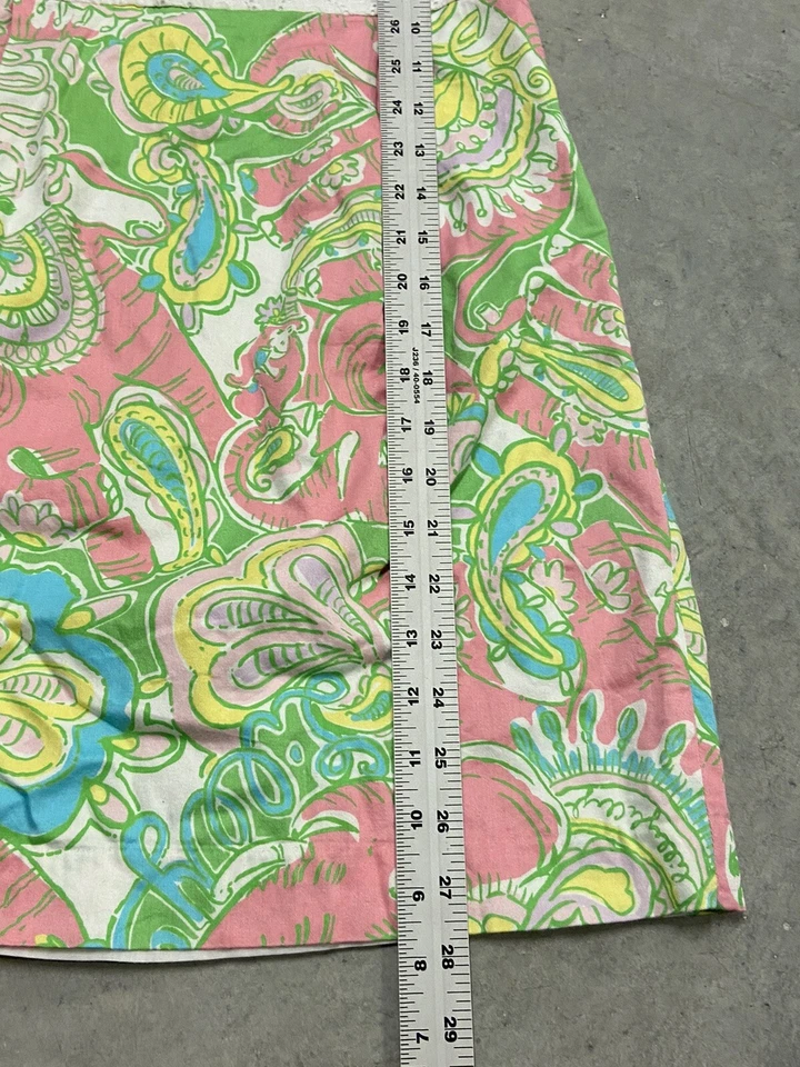 Платье Lilly Pulitzer для девочек размер 12 Зеленый розовый обезьяна слон кружева пейсли Хенли - Изображение 4 из 4