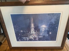 Tom Lynch Signed Print Holiday Sparkle Framed 28.5" x 23.5" Certified