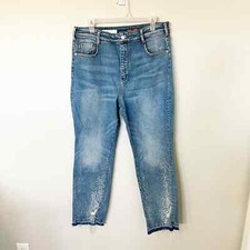 Pilcro by Anthropologie the cigarette high rise release hem jeans size 32