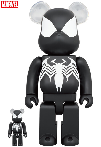 MEDICOM BE@RBRICK SPIDER MAN BLACK COSTUME & SCARLET SPIDER MEDICOM BE@RBRICK SPIDER MAN BLACK COSTUME & SCARLET SPIDER