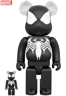 MEDICOM BE@RBRICK SPIDER MAN BLACK COSTUME & SCARLET SPIDER 400% 100%  bearbrick