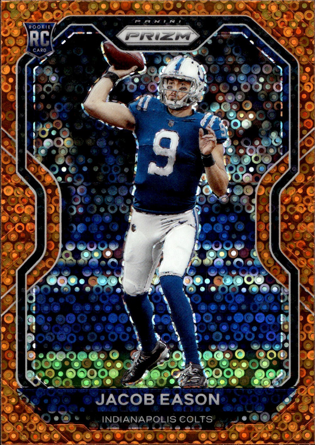2020 Panini Prizm #331 Jacob Eason Orange Disco