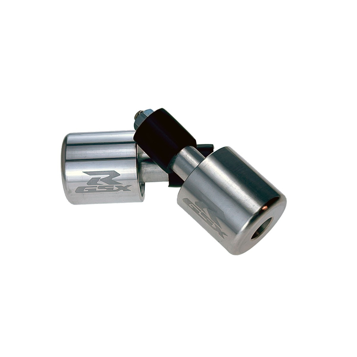 【A】 Silver Handle Bar End CNC GSXR Engraved For Suzuki Cap