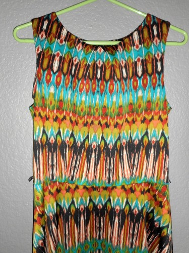 AB Studio Pretty Geo Print Multi-Colored Stretch Dress Women's size Medium EUC! - Picture 4 of 11