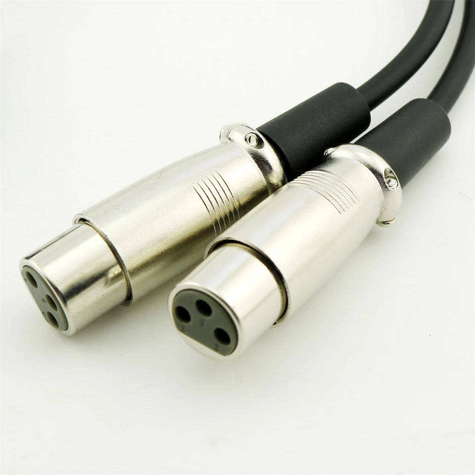 1x RJ45 Female to 2x XLR 3 Pin Female Network Adapter Short Connector Cable 30cm - Image 3 of 4