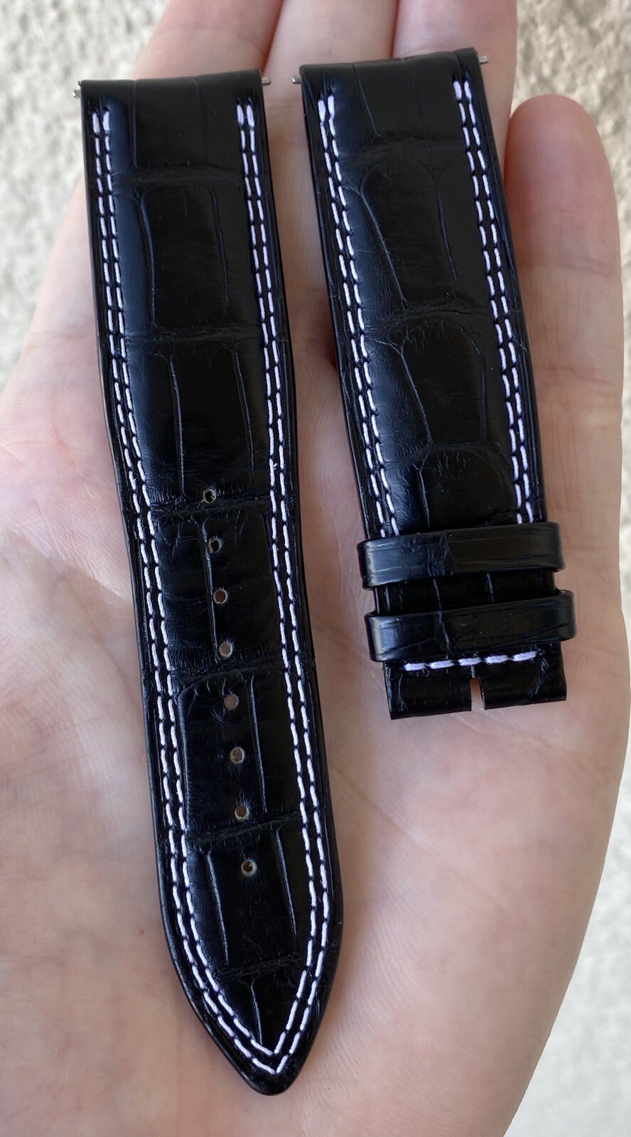 Authentic Jaeger LeCoultre 22mm x 20mm Black Alligator Watch Strap Band