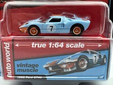 Auto World Vintage Muscle 1965 Ford GT40, #7 Blue, 1:64, NIB