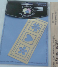 VTG 2003 Lasting Impressions Brass Embossing Templates Stencils L9219 Flower Hea