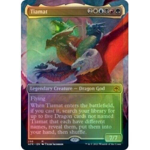 FOIL TIAMAT (BORDERLESS) Adventures In The Forgotten Realms AFR Magic MTG CARD - Picture 1 of 1