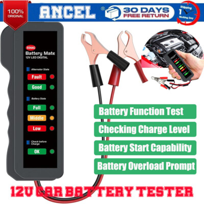 12V Battery Load Tester car autocycle marine Alternator analyzer Diagnostic tool