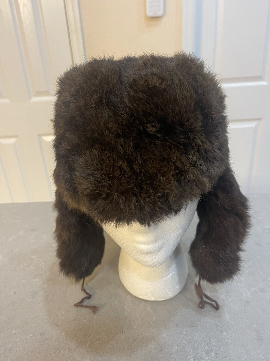 Vintage 50s MARCHE Exclusive Russian Genuine Fur Brown Hat Vintage 60s Brown Soft Sheepskin Classic Ushanka: Warm  main image 4