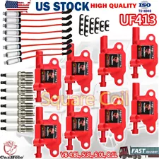 High Performance UF413 Ignition Coil+Spark Plug+Wire For Chevy GMC 5.3L 6.2L V8
