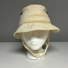 Tilley Endurables Hat Beige Men’s Size 6 3/4 Bucket Sun Straps Khaki - Stains