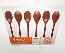 6PCS 12 Inch Wood Long Handle Spoons - For cooking, mixing, stirring