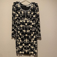 Vintage Oleg Cassini Silk Beaded Cocktail Dress Size 6 Black Tie 37” Length