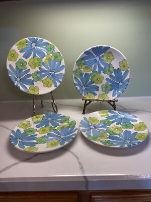 RARE Ernestine Salerno Italy Pottery Bread/Dessert Plates Set (4