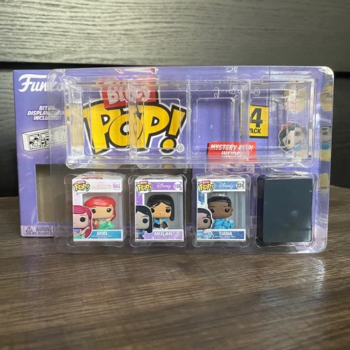 Funko Disney Princess Bitty Pop Figure 4 Pack Ariel Mulan Tiana Anna Chase New