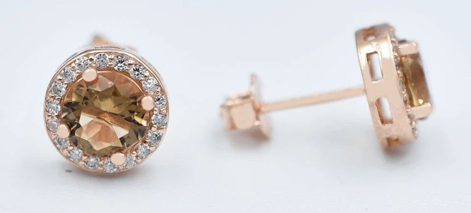 PENDIENTES DE TOPACIO AHUMADO Y ZAFIRO CREADOS EN LABORATORIO 2,24 quilates plata .925 - nuevos con etiquetas Foto 2 de 3