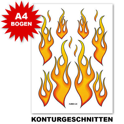 Flammen Aufkleber Feuer Sticker Neu Helm Fahrrad Laufrad Bobbycar Ebay